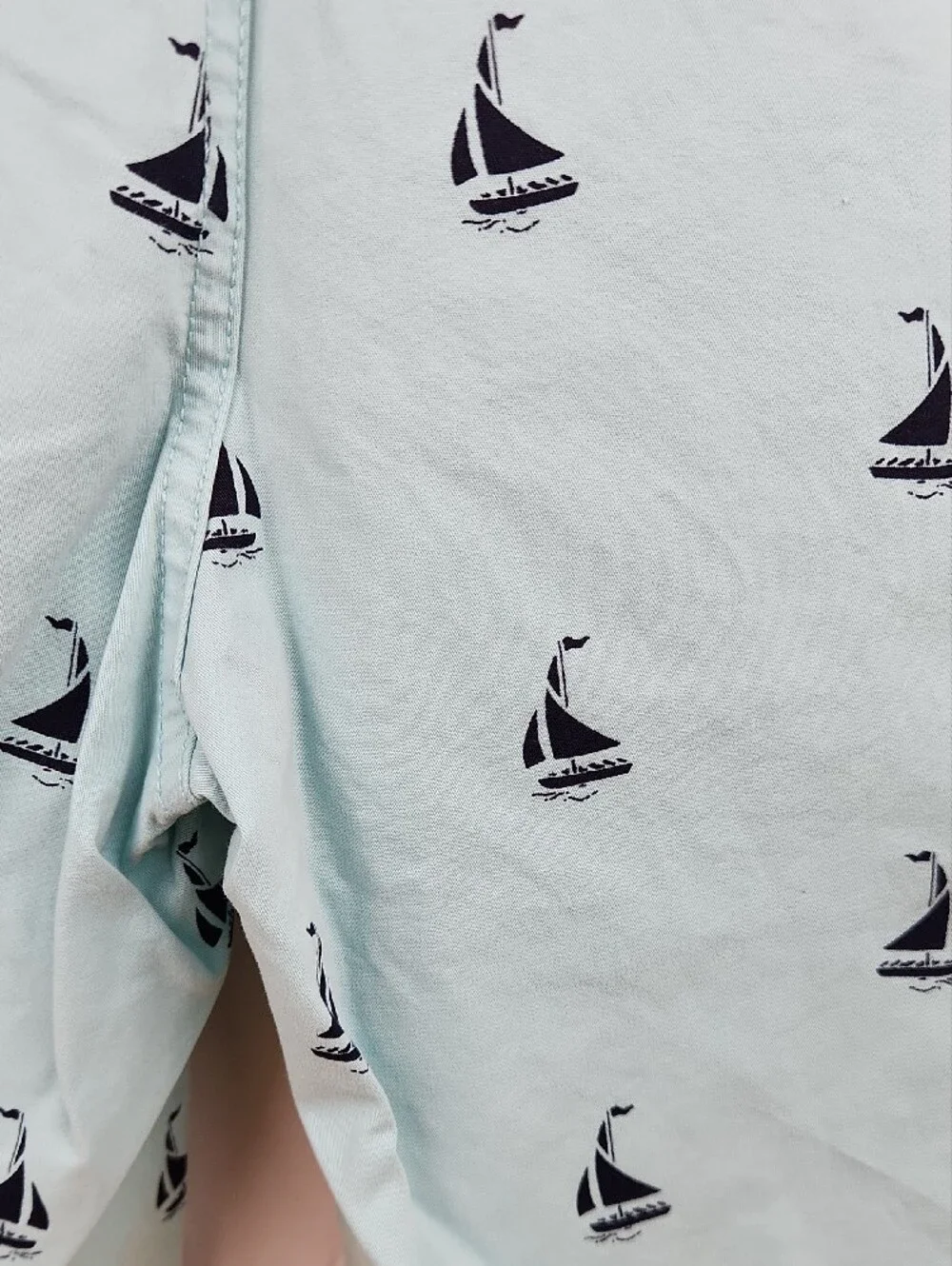 Hudson & Barrow Men’s Aqua Sail Print Flat-Front Shorts